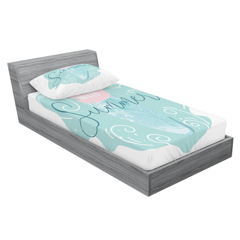 Ensemble de draps Hello Summer, Ensemble de draps pour lit simple avec un drap-hou