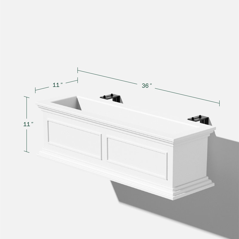 Abram Hanging Window Box Planter, 2, White