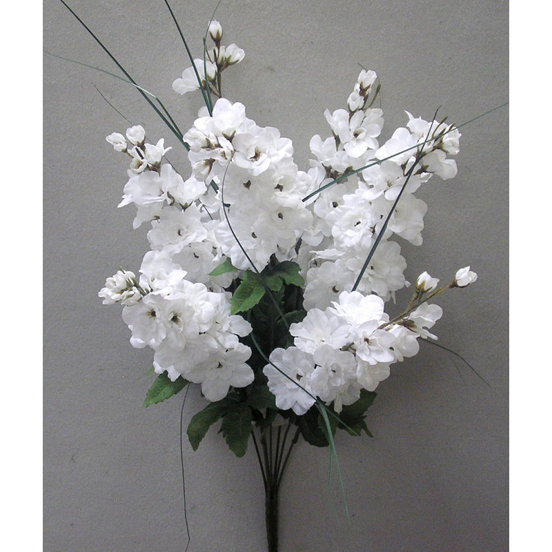Ensemble de delphiniums à fleurs à fleurs entièrement artificiel 7 tiges, Blanc