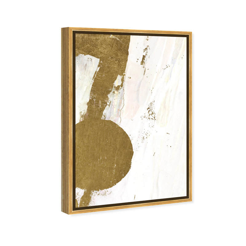 Terre de bouleau abstrait I - Peinture, H 45 po x l 30 po, Toile avec cadre doré