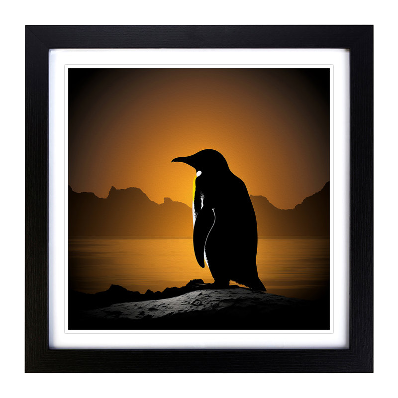 Penguin Silhouette - Framed Print, Black