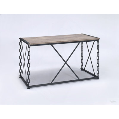 Console en chêne rustique et finition noire antique