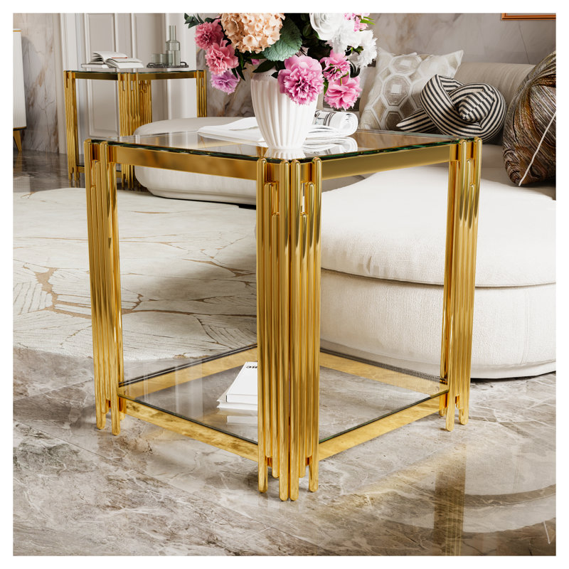 Table de bout en verre Modern Modern, Transparent