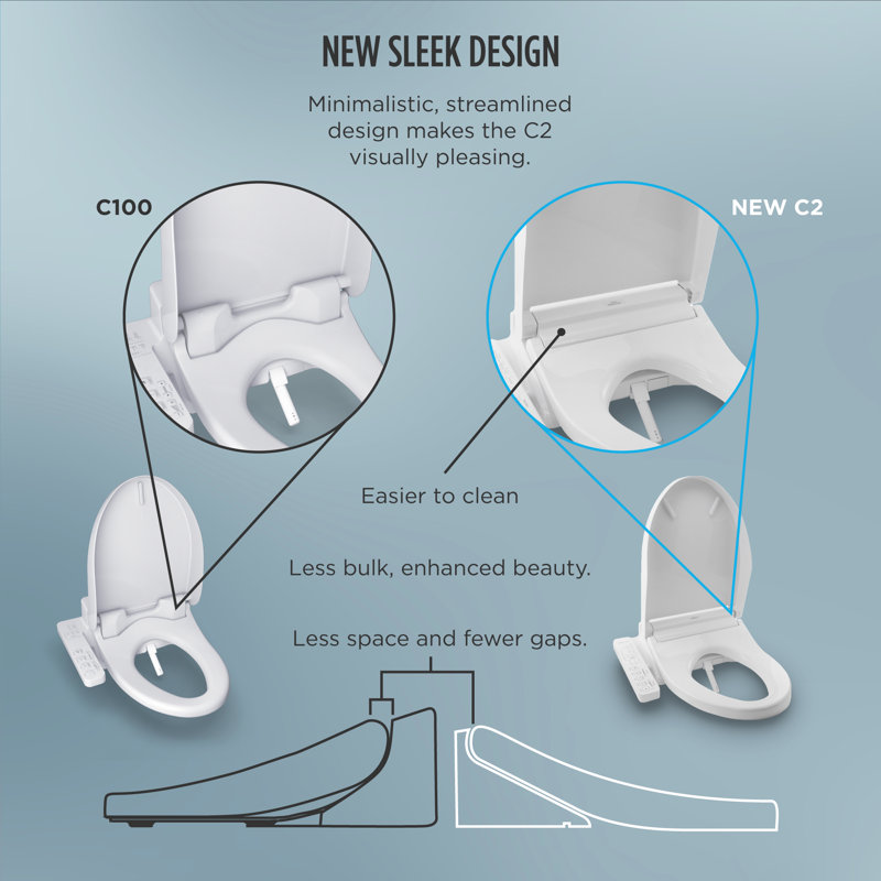 Washlet® C2 Electronic Toilet Elongated Bidet Seat, Cotton