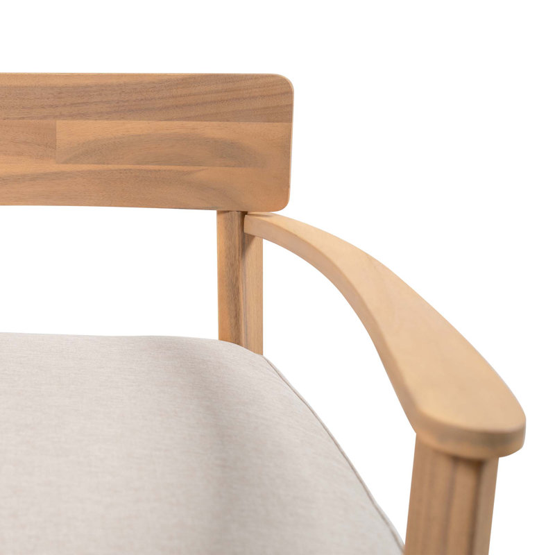 Fauteuil club en bois d'acacia avec coussin de siège Mallorca