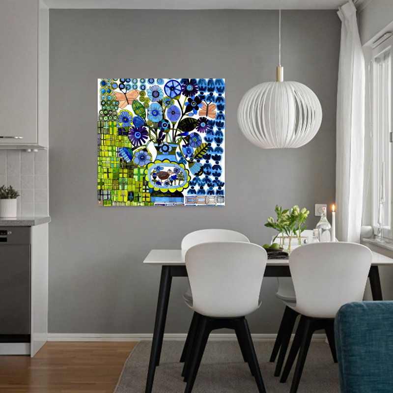 Art contemporain, art mural fantaisiste et contemporain, H 32 po x l 32 po