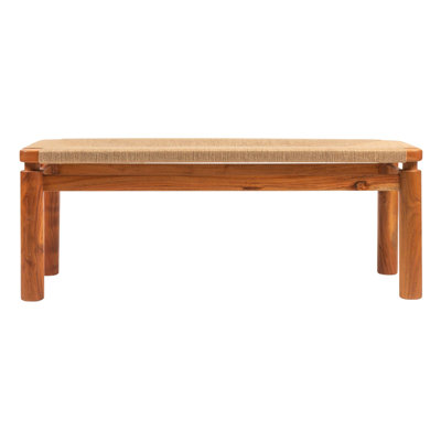 Acacia Wood and Jute Bench