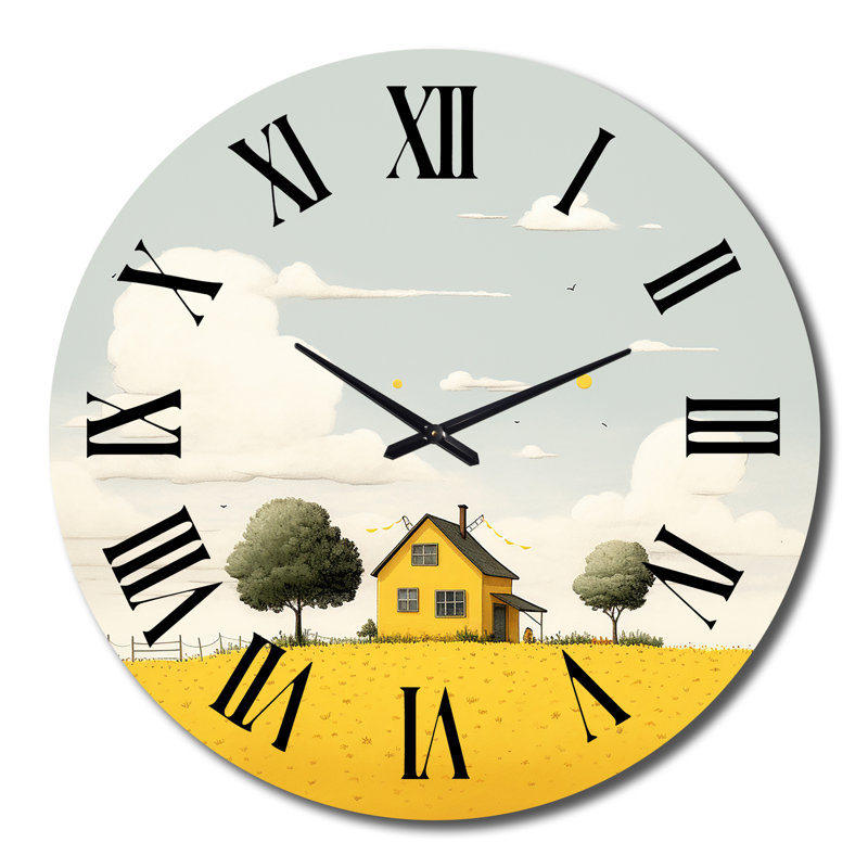 Horloge murale jaune, Très grand