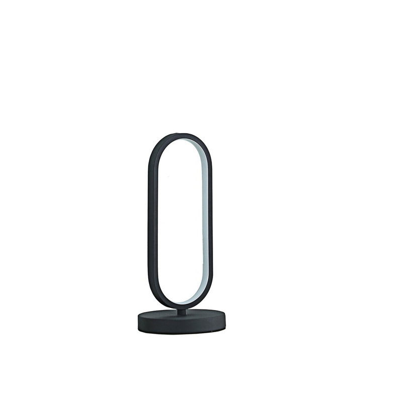 Lampe de table ovale contemporaine en métal à DEL