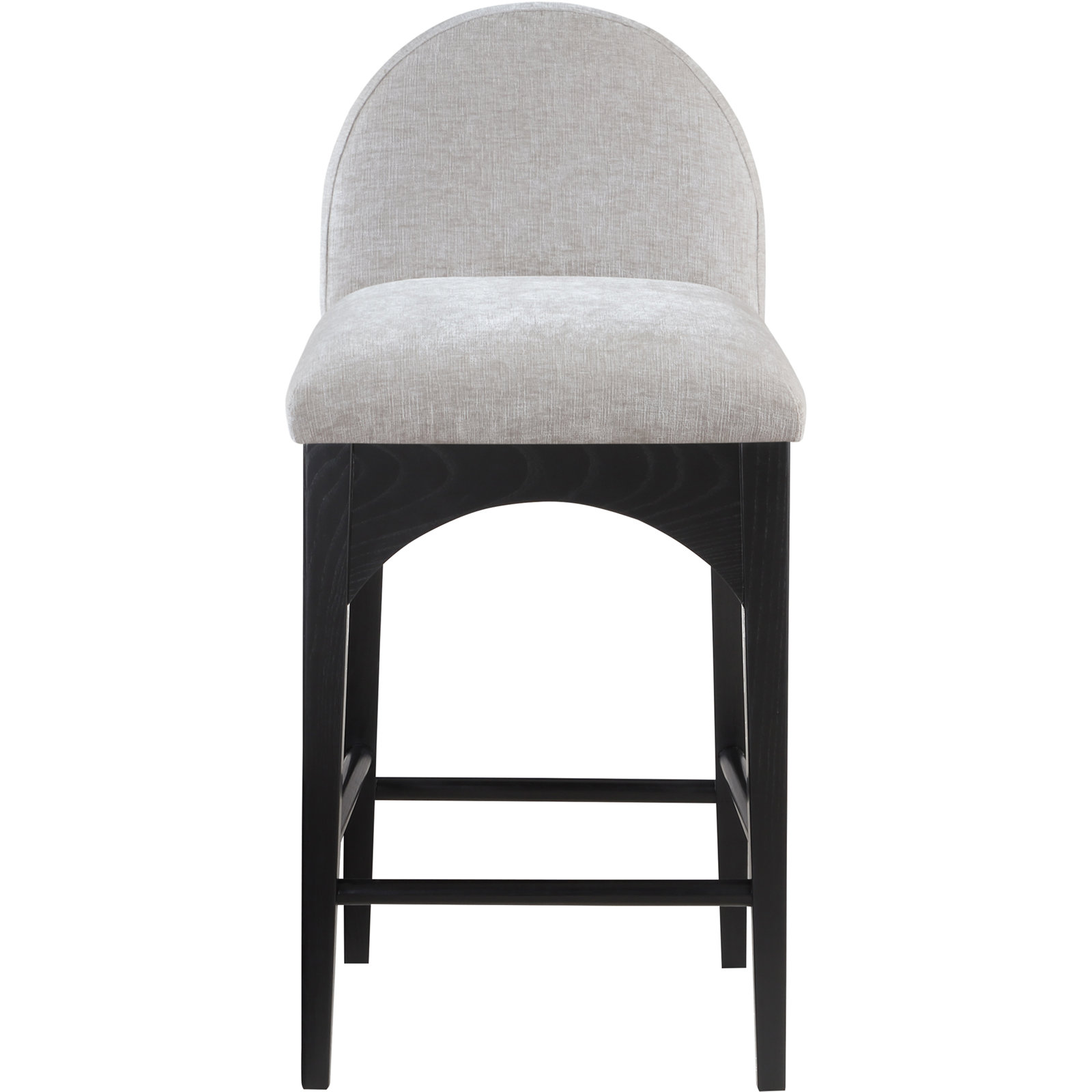Waldorf 27" Bar Stool, Black, Gray Chenille