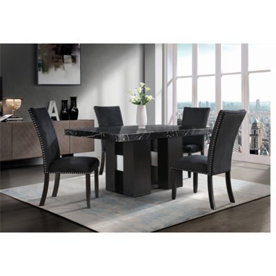 JHOANNA 5PC Dining Table Set Modern Dining Table Set, Rectangle Dining Set