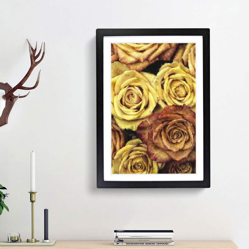 View of the Roses - Picture Frame Painting Print, 87cm H x 62cm W x 2cm D, Black Framed