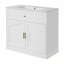 Armoire de rangement pour salle de bain avec tablettes réglables et portes à fermeture douce-124814087