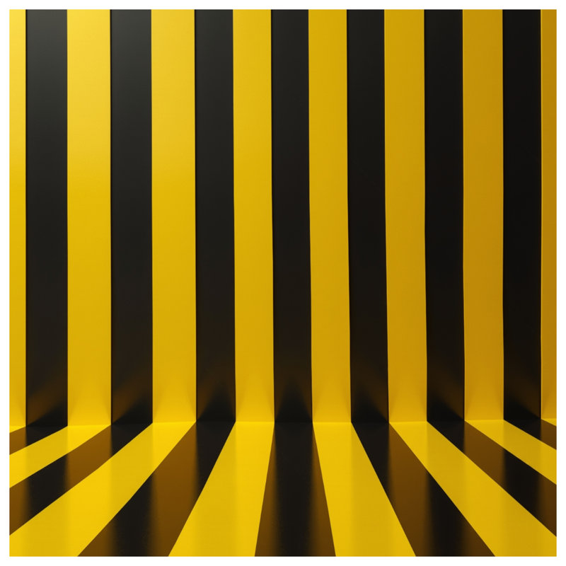 Tapis de bain jaune à rayures noires, L 34 po x L 21 po