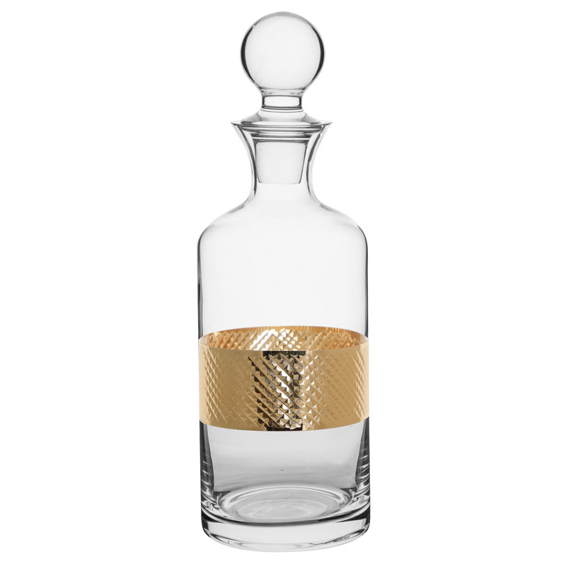 Sansom Diamond Embossed Gold 1L Whiskey Decanter