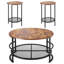 Ensemble de 3 tables basses rondes avec pieds en métal industriels et configuration flexible