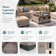 Ensemble de conversation d'extérieur avec rangement, ensemble de mobilier de patio en résine tressée 6 pièces, groupe de sièges modulable 5 personnes avec coussins, mobilier d'extérieur et de patio, kaki-1299546341