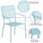 Commercial Grade Indoor-Outdoor Steel Patio Arm Chair with Square Back-24678811