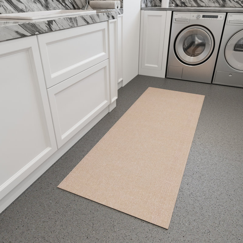 Oscar Custom Cut Non-Slip Rubberback Extra Long Hallway Runner Rug for Kitchen, Living Room, Bedroom, Runner 2'7" x 6', Beige