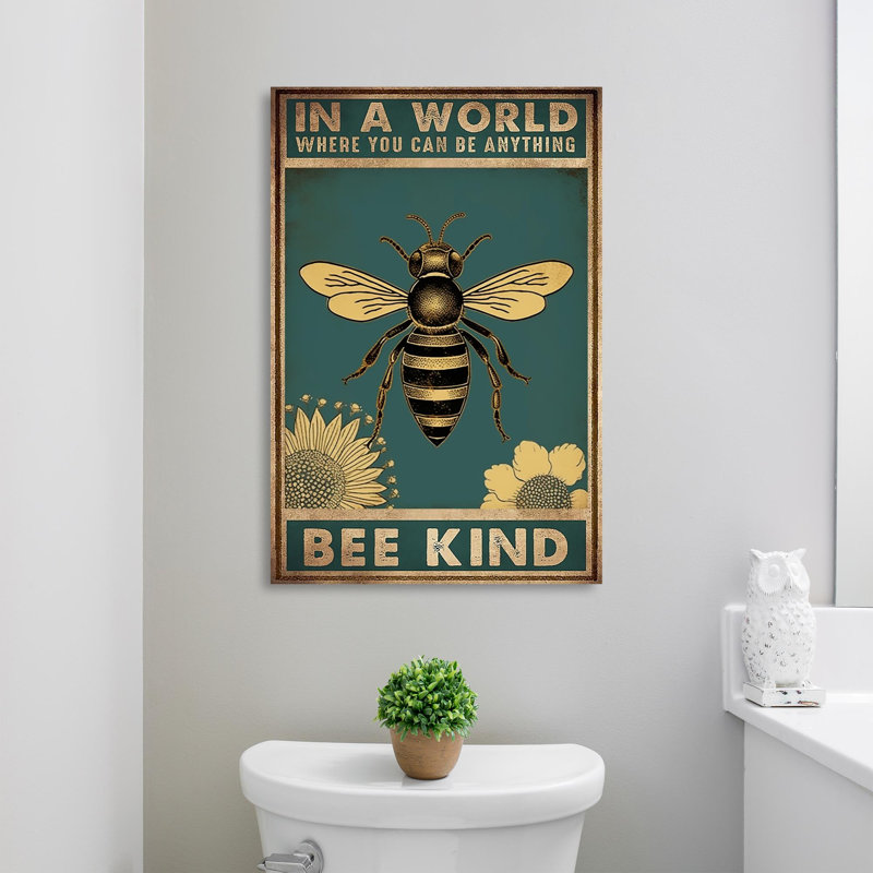 «Bee Kind», impression sur toile tendue, L 16 po x H 20 po