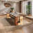 Rectangular Brown Solid Wood Dining Table-1680427764