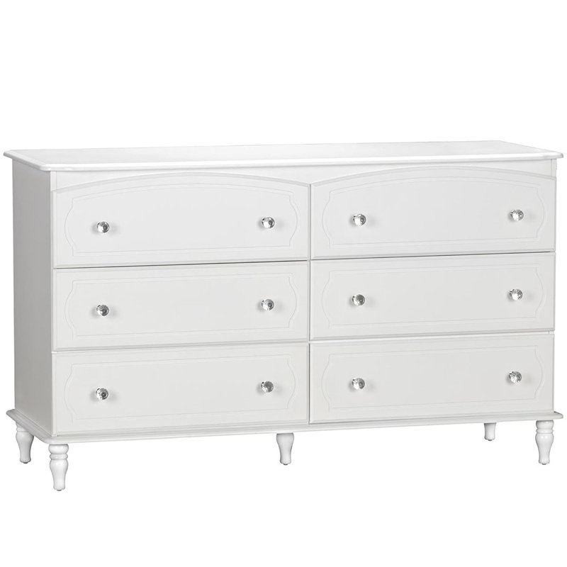 Elegant Rowan Valley Laren 6-Drawer Double Nursery Dresser in White