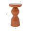 Table d'appoint piédestal en métal terre cuite