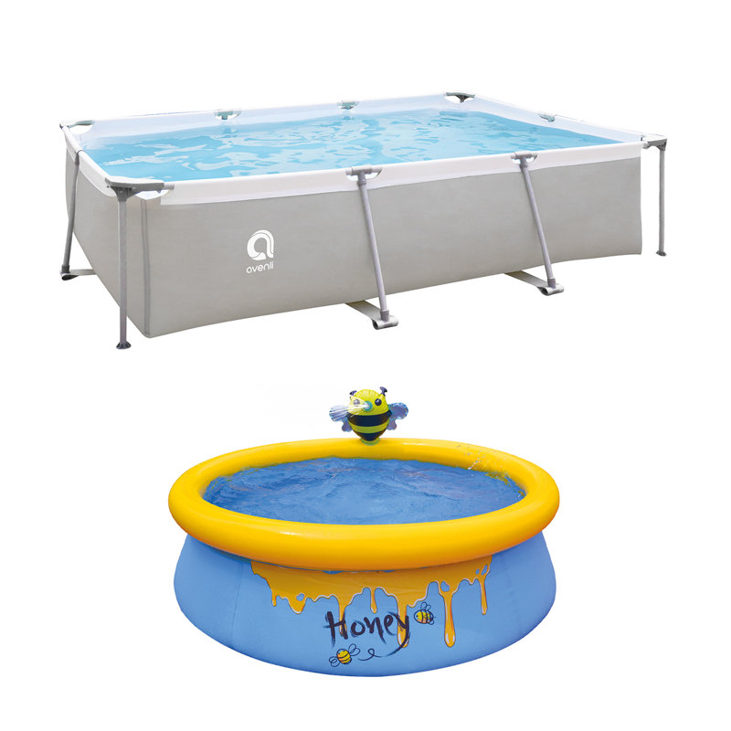 Plastic Round Kiddie Pool 25.6'' H x 81.6'' W x 120'' L