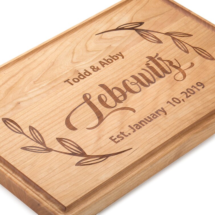 Poem Design Wood Cutting Board Poem Design Color: Walnut, Size: 15 W x 20 L, Customize: Yes