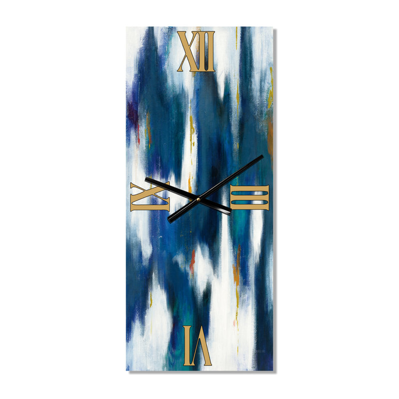 Blue Glam Texture II - Horloge murale Glam, Grand