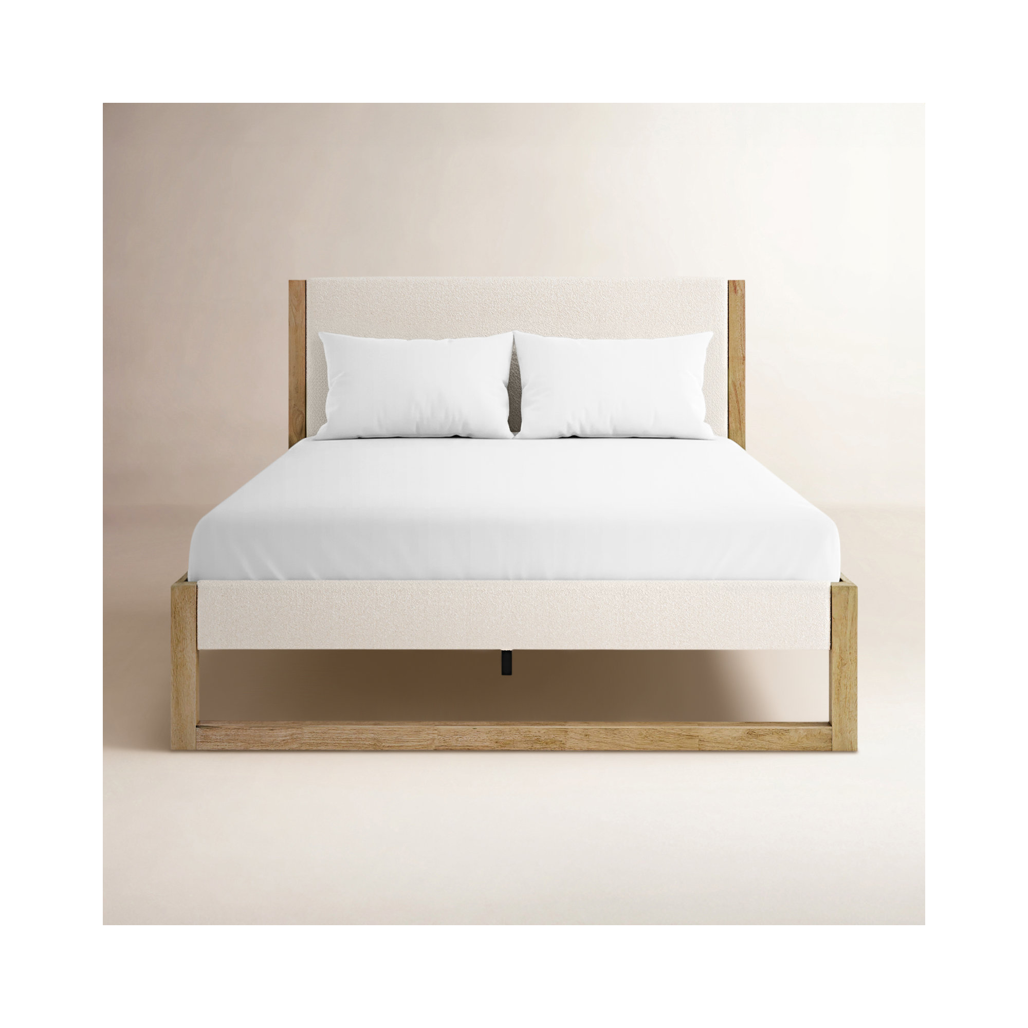 Maura Upholstered Cream Boucle Bed Frame, King