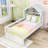 Wooden House Bed with Safety Guardrail-257911724-257911762