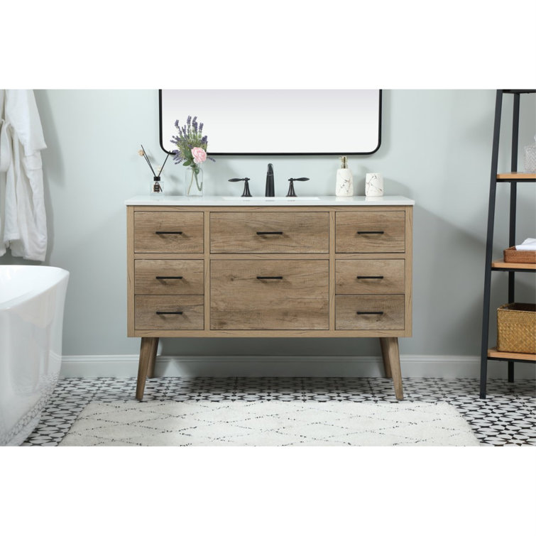Steinfeldt 48'' Single Bathroom Vanity with Engineered Marble Top