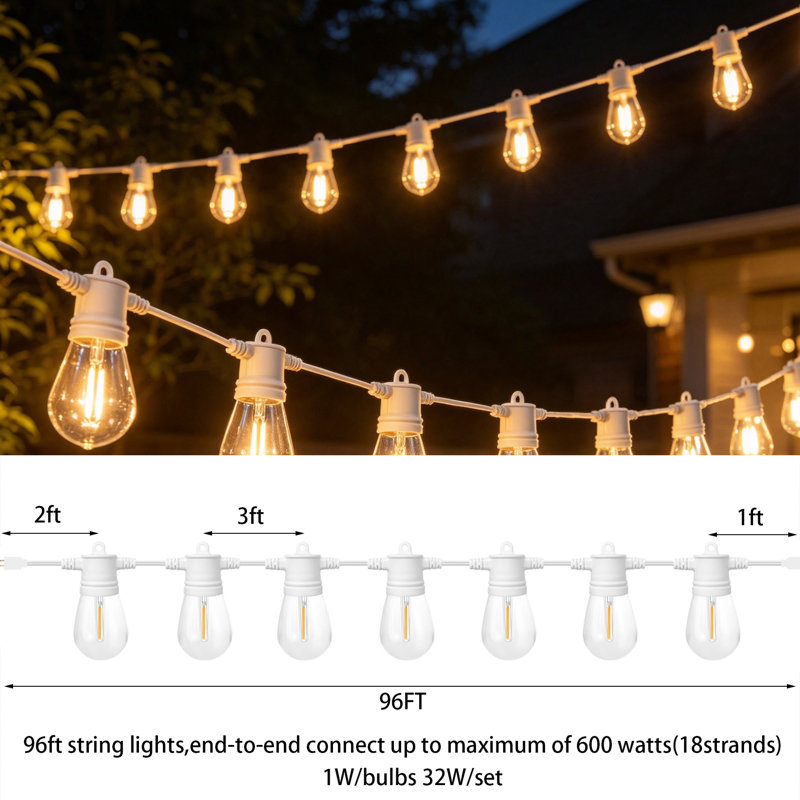 Guirlande de lumières d'extérieur incassables à DEL