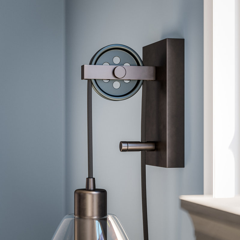 Carballido Steel Plug-in Armed Sconce, Oil Rubbed Bronze