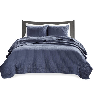 Twin/twin Xl Navy Quilt , Simple And Hygienic Bedding Choice 2 Piece For Xl, Long-lasting Comfort