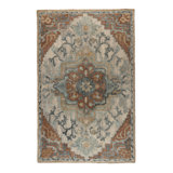 Amori Oriental Area Rug in Brown/Blue/Yellow