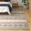 Tapis gris / ivoire en laine / coton tissé à la main à rayures Jacques-1059288628