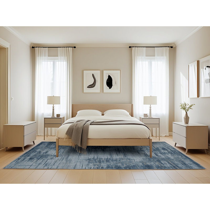 Tapis abstrait gris lavable à la machine, Rectangle de 5 pi x 8 pi