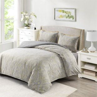  Ensemble de housse de couette réversible en satin de coton