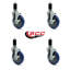5 Inch Polyurethane Wheel Swivel 1-3/8 Inch Expanding Stem Caster Set Brake-88884476