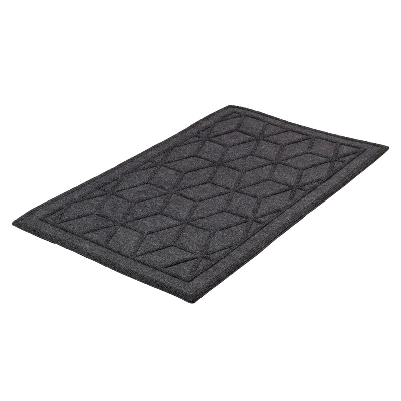 Paillasson rectangulaire à motif de losanges gris 18 po x 30 po
