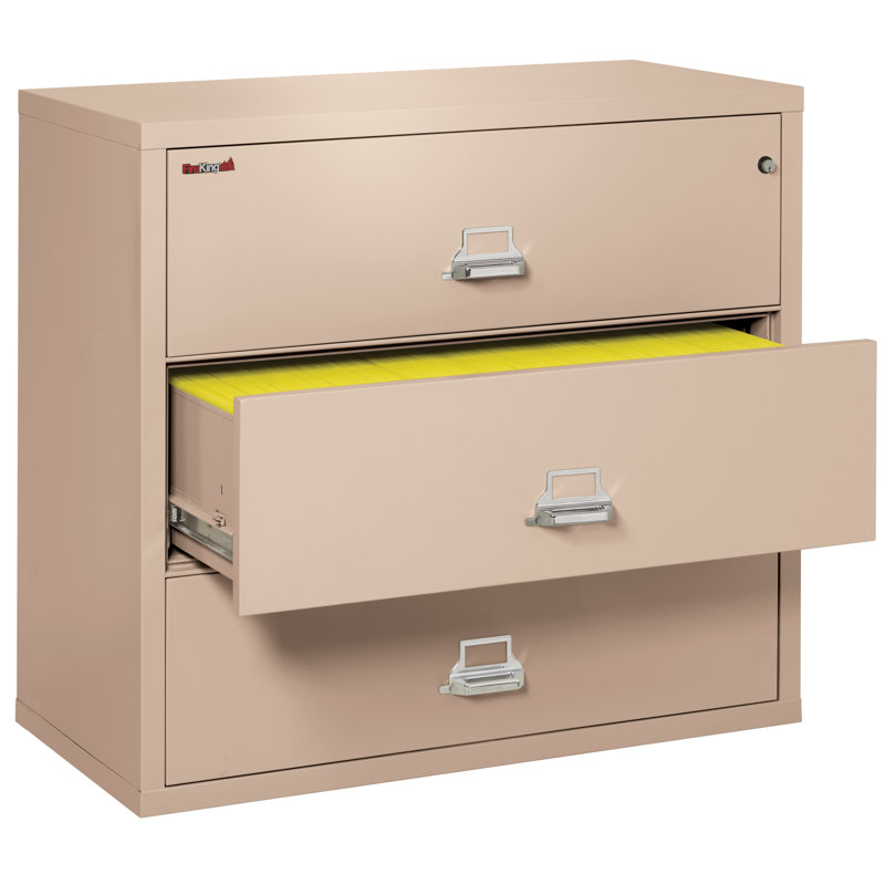 3 - Drawer File Cabinet, Champagne, Key Lock