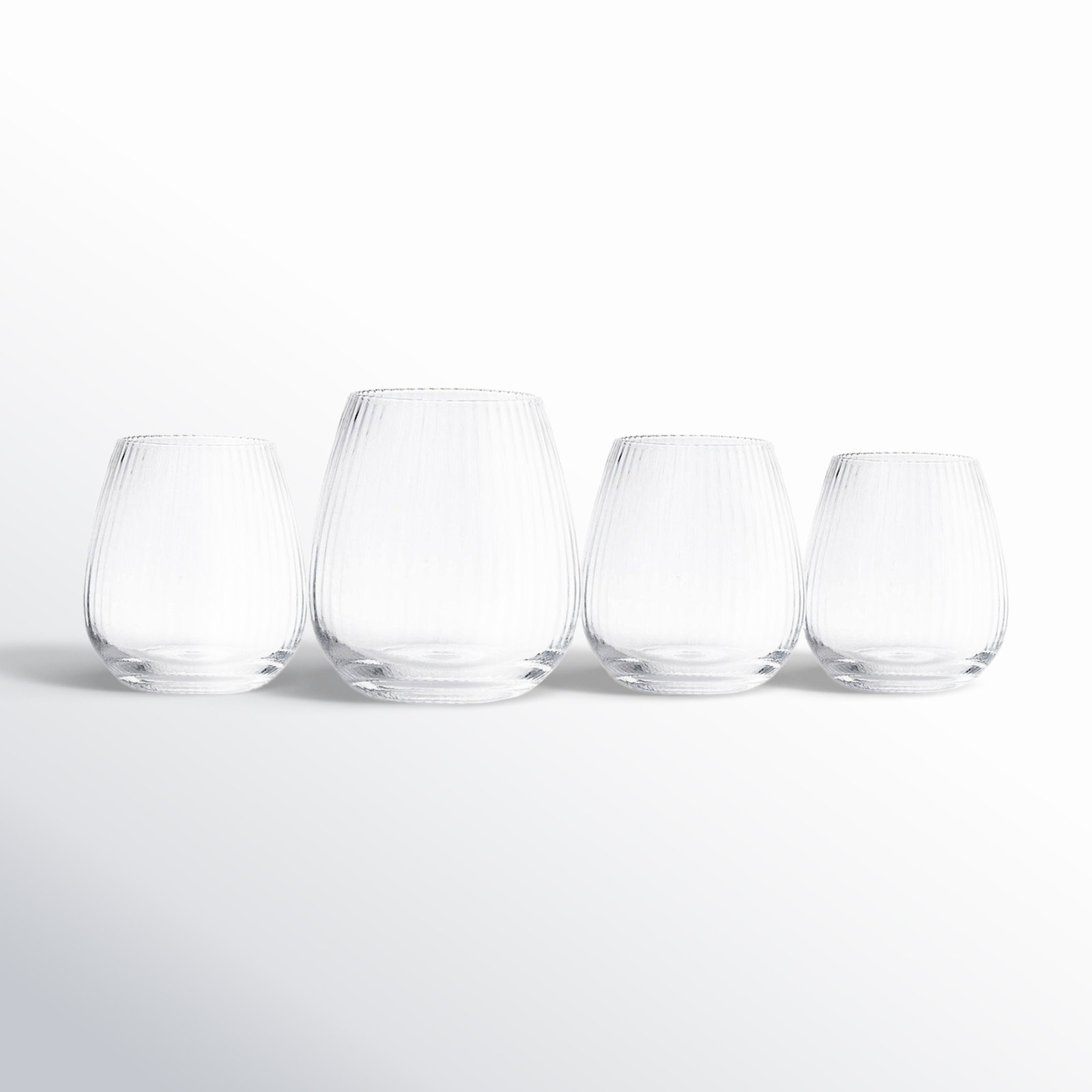 Divo Ribbed Crystal Stemless Wine Glass