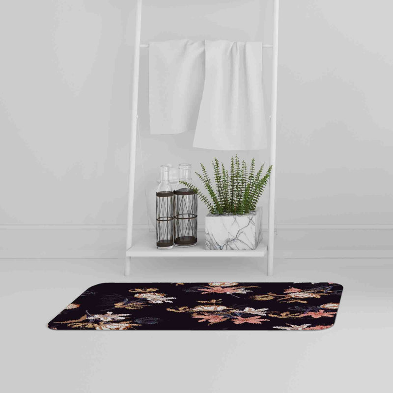 Aivry Memory Foam Non-Slip Bath Rug, Floral 8