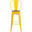 Tabouret de bar ou de comptoir en métal Marian avec dossier et siège en bois Marian-2101696429-2101696446-2127243145