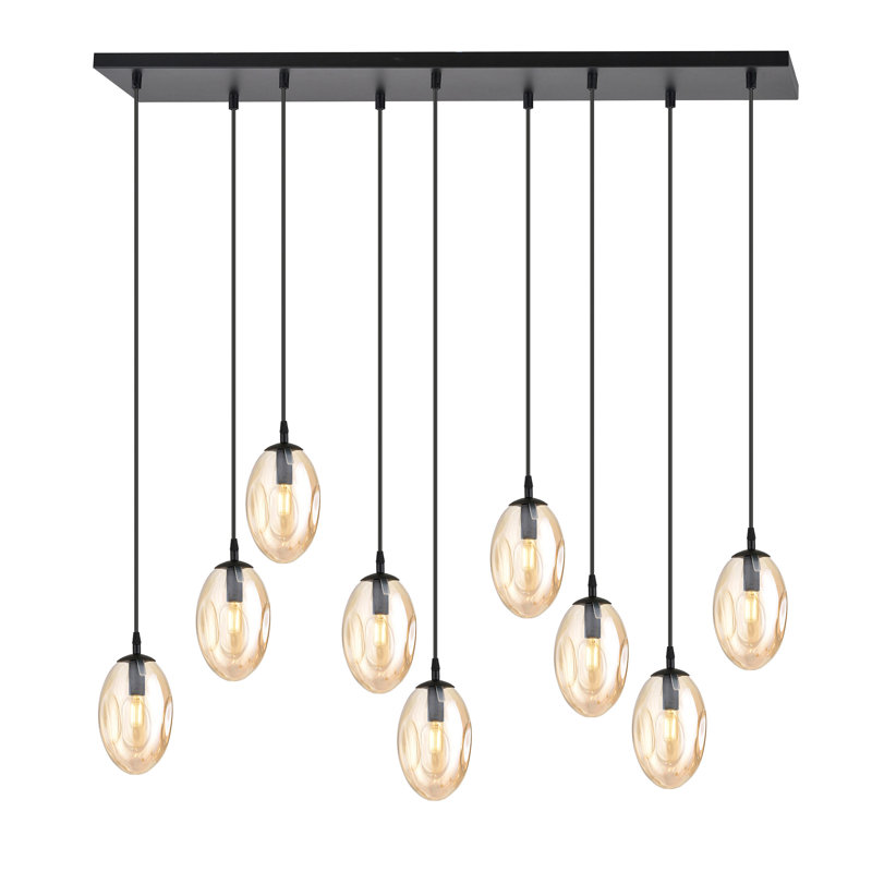 Englewood 9 - Light Black Pendant, Gold