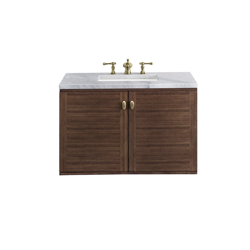 Amberly Single Vanity, 36", Carrara White, 8" Widespread