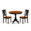 L'ensemble de salle à manger 3 pièces Mid Century comprend une table en bois et 2 chaises de salle à manger avec dossier à lattes - finition noire-538705240
