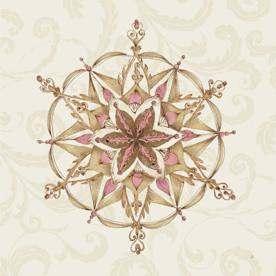 «Elegant Season Snowflake II Pink» par Daphne Brissonnet - impression sur toile tendue